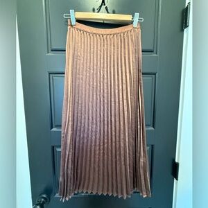 LC Lauren Conrad Chocolate Pleated Midi Skirt